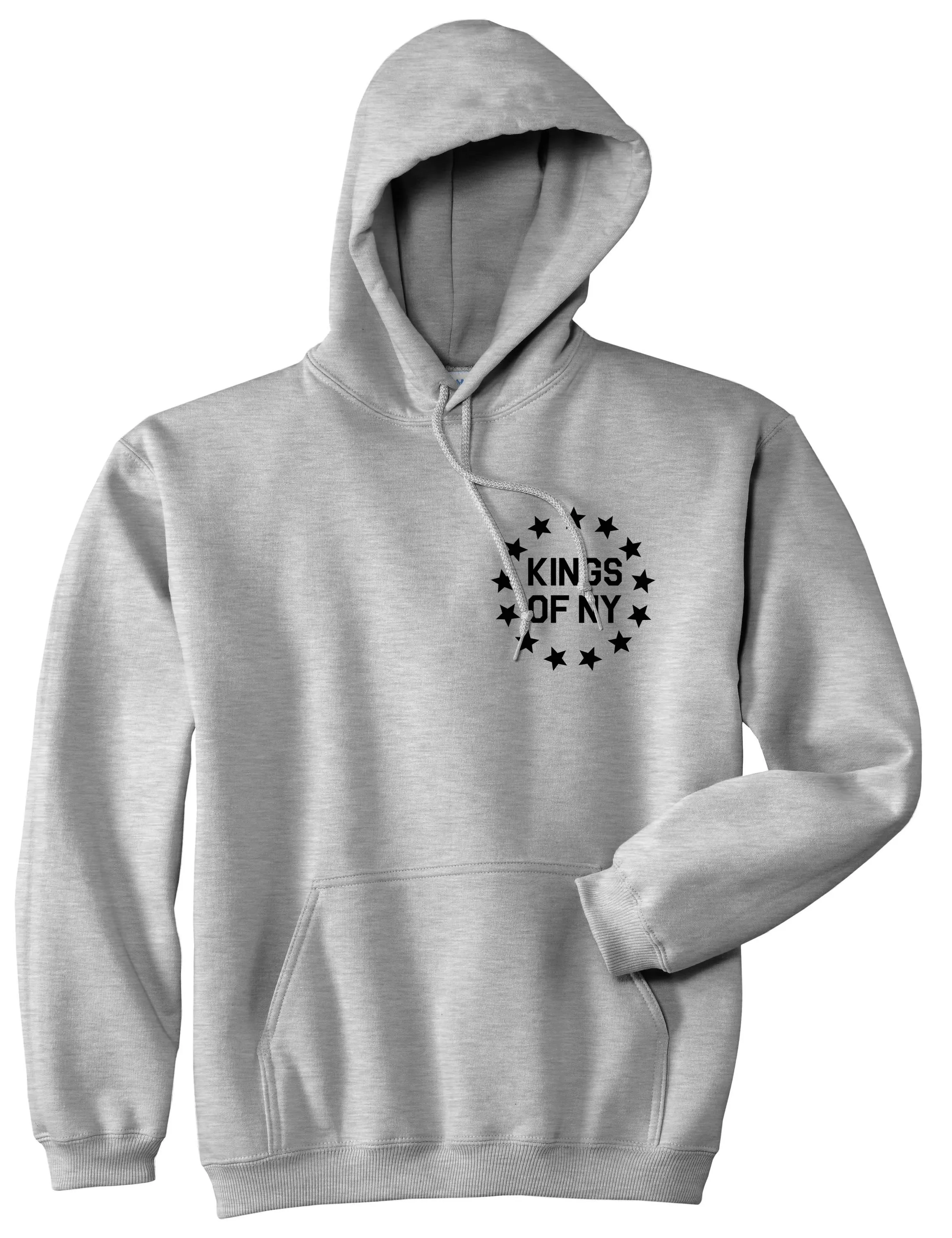 Kings Of NY Classic Stars Logo Chest Mens Pullover Hoodie