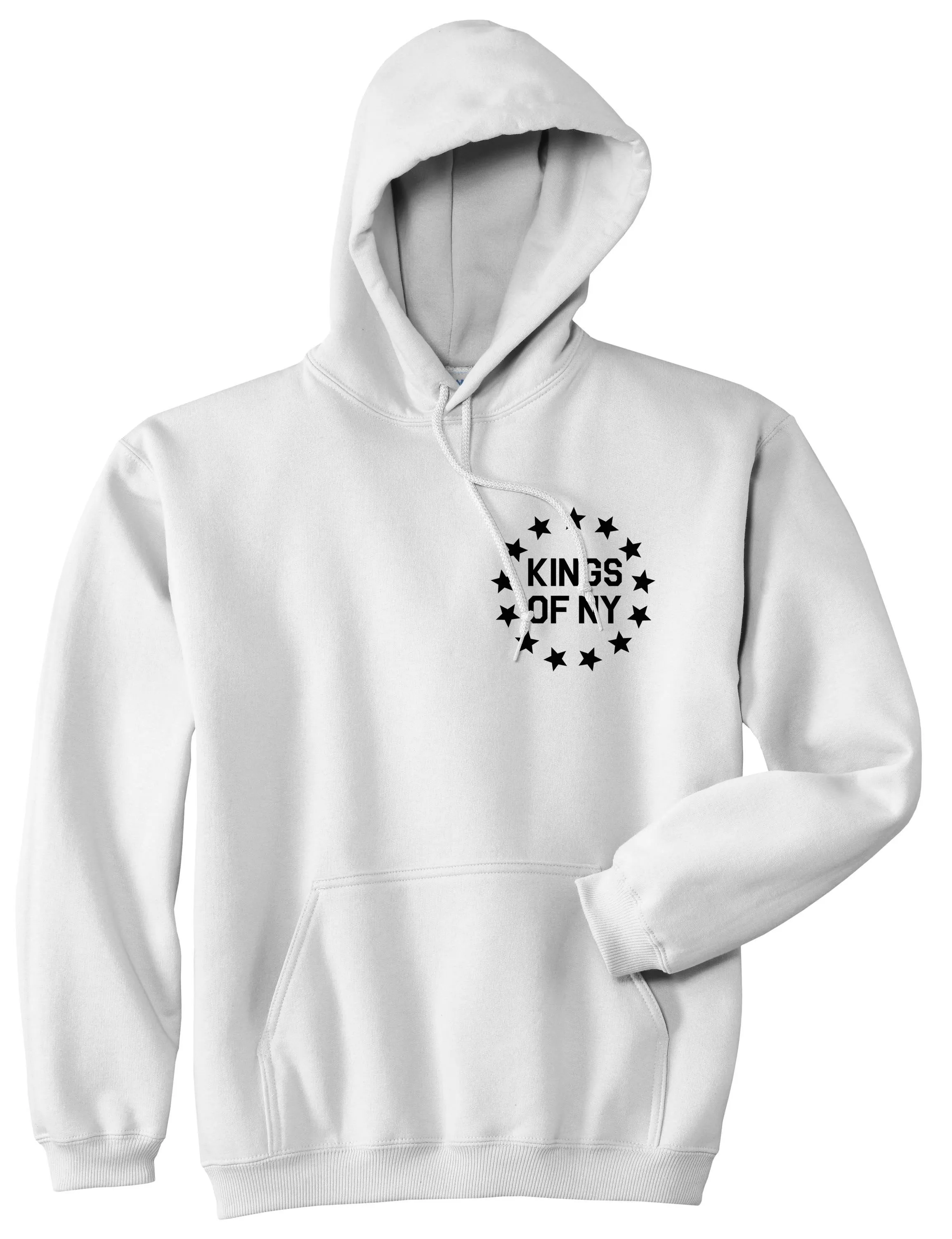 Kings Of NY Classic Stars Logo Chest Mens Pullover Hoodie