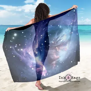 Large Sheer Galaxy Cosmos Scarf, Sarong, Shawl