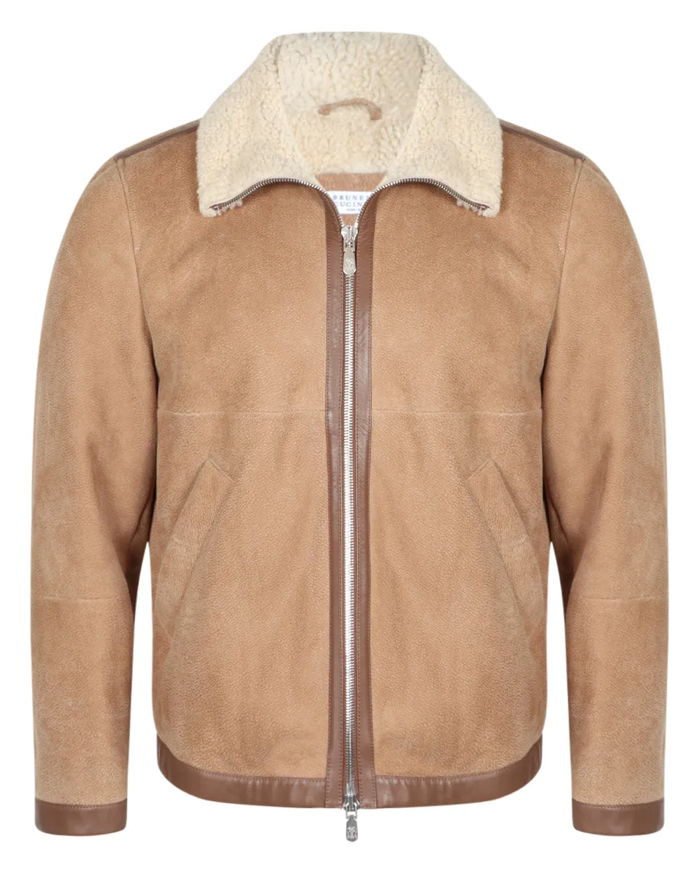 Light Brown Suede Shearling Jacket