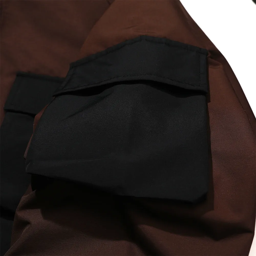 LIGHT POCKET HOODED JACKET CHOCOLATE / BLACK