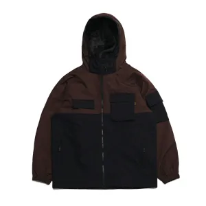 LIGHT POCKET HOODED JACKET CHOCOLATE / BLACK