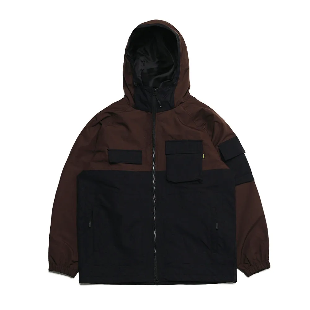 LIGHT POCKET HOODED JACKET CHOCOLATE / BLACK