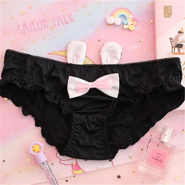 Lolita Cute Bow Ruffle Rabbit Ears Undies