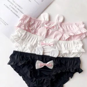 Lolita Cute Bow Ruffle Rabbit Ears Undies