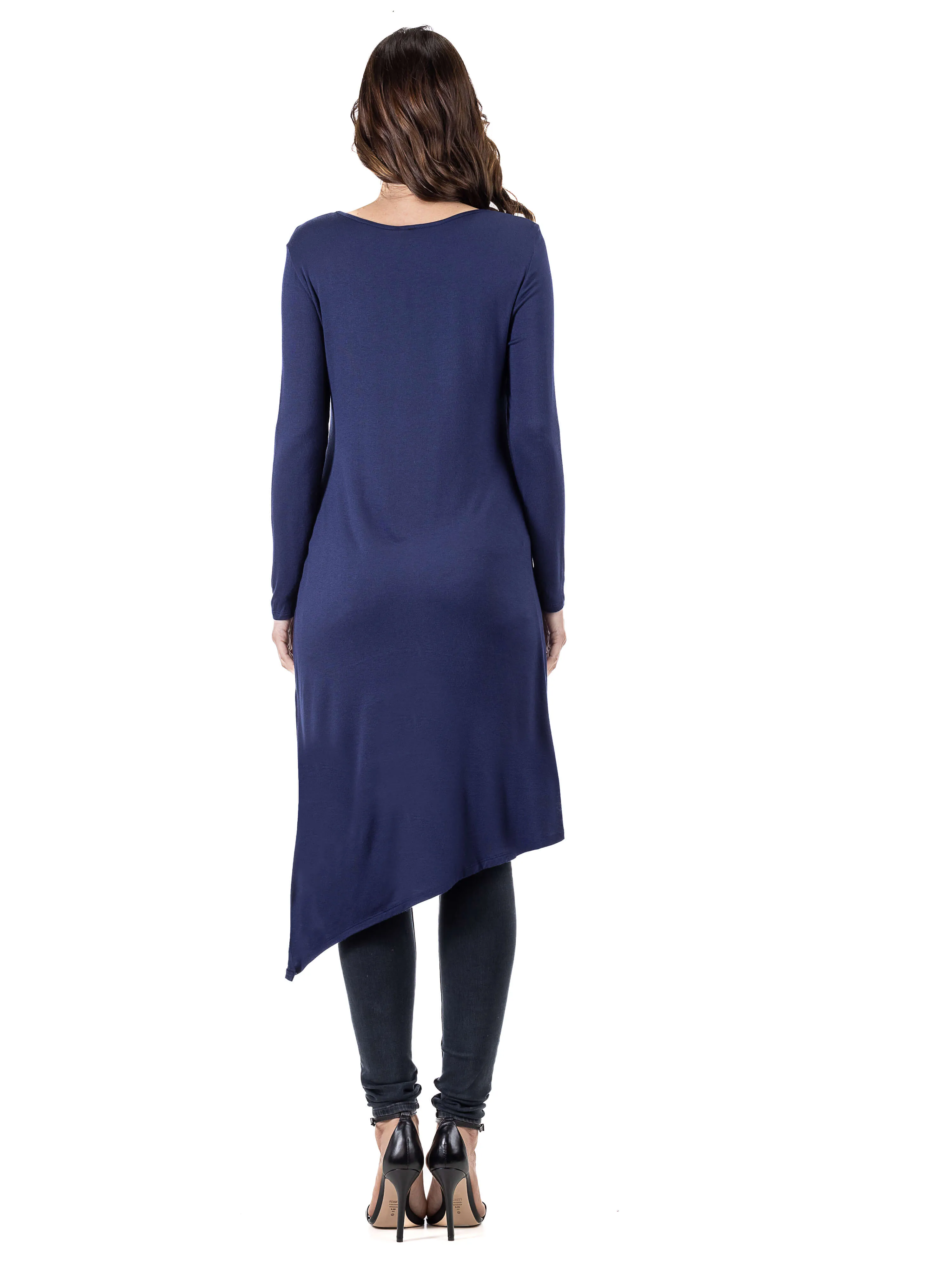 Long Sleeve Knee Length Asymmetrical Tunic Top