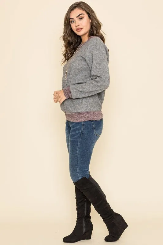 Lonnie Raglan Two Tone Tunic