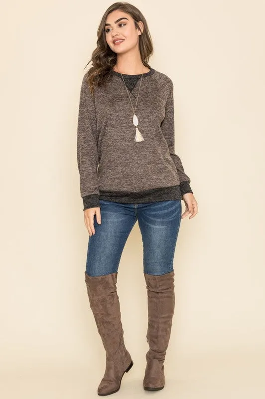 Lonnie Raglan Two Tone Tunic