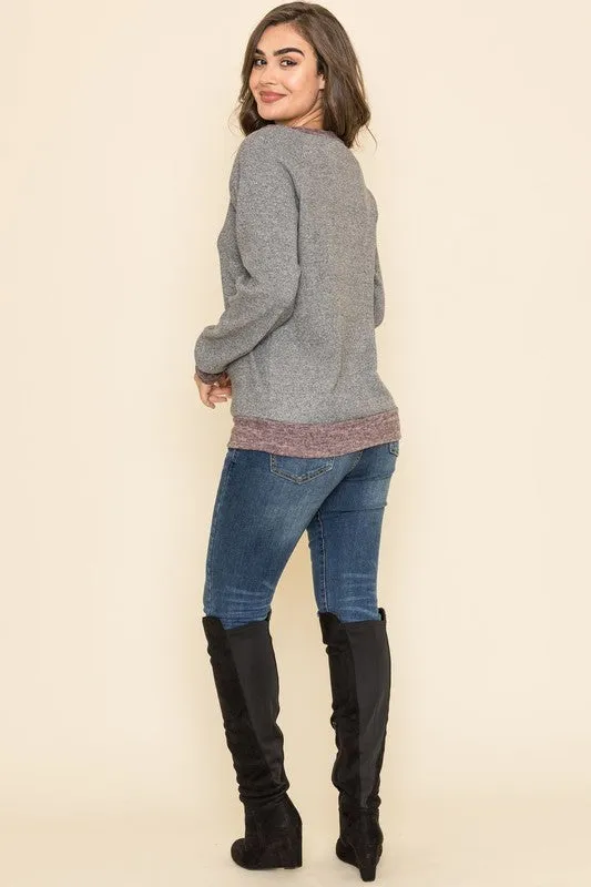 Lonnie Raglan Two Tone Tunic