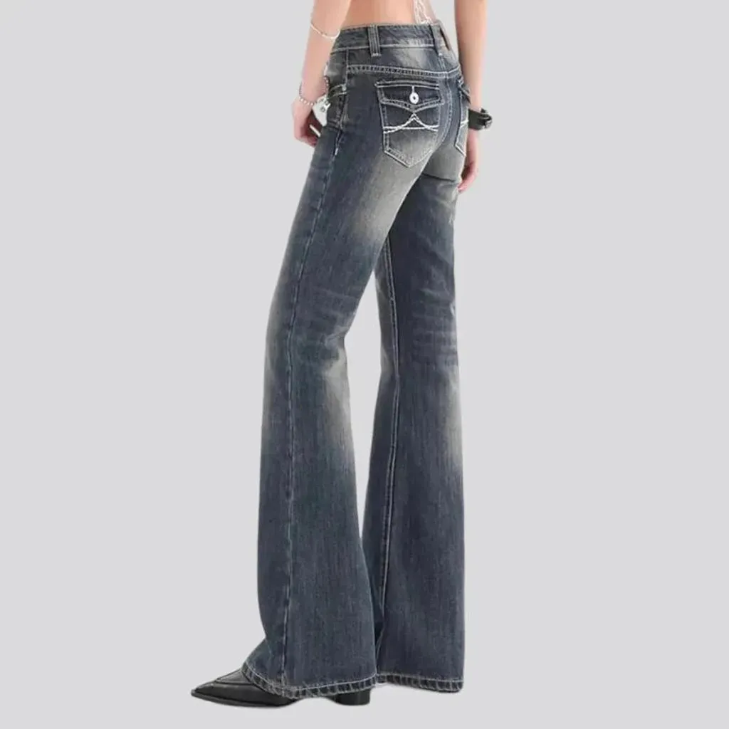 Low-waist street jeans
 for ladies