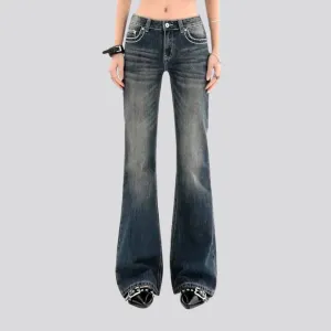 Low-waist street jeans
 for ladies