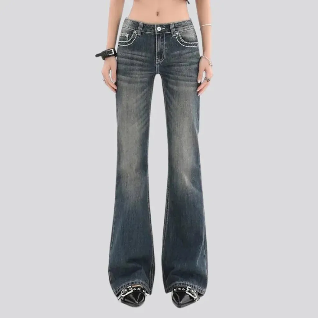 Low-waist street jeans
 for ladies