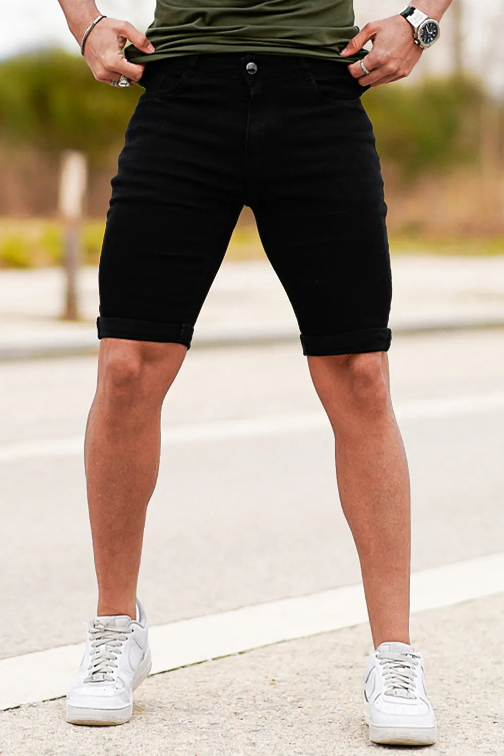 Men's Black Jean Short