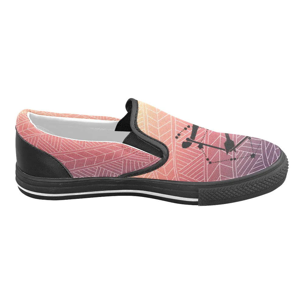 Men's Sagittarius Archer Zodiac Print Canvas Slip-on Shoes