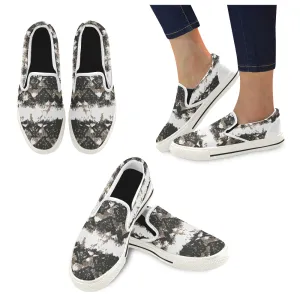 Men's Snake Print Canvas Slip-on Shoes