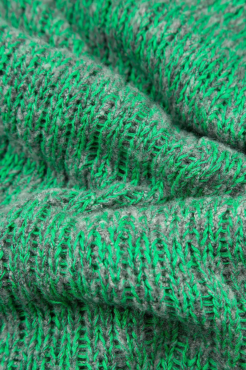 Mélange Green Wool Infinity Scarf