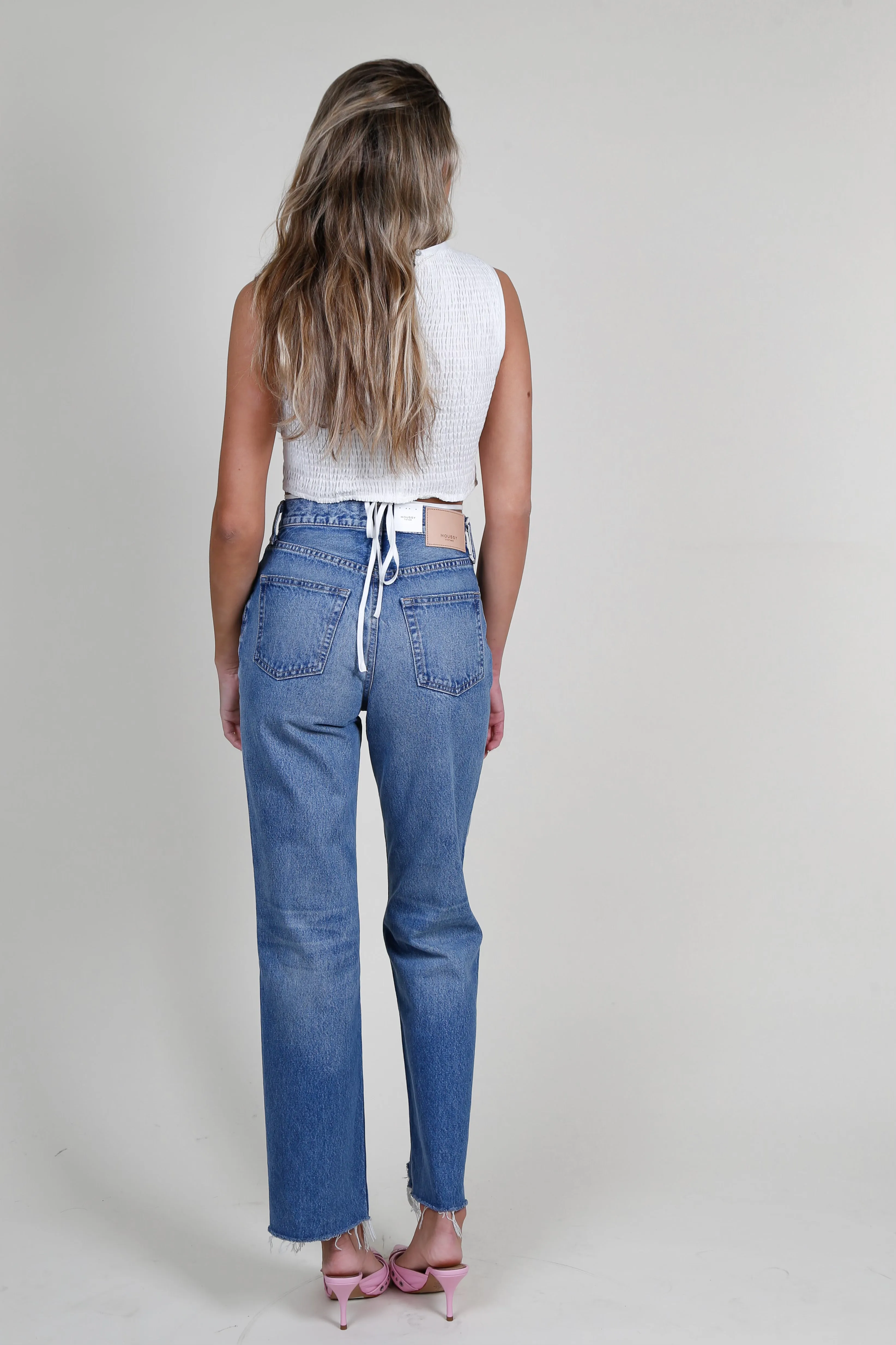 MOUSSY | MV Aripeka Wide Straight - Light Blue