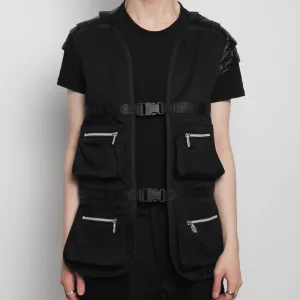 MULTI POCKET GILET / WAISTCOAT BLACK