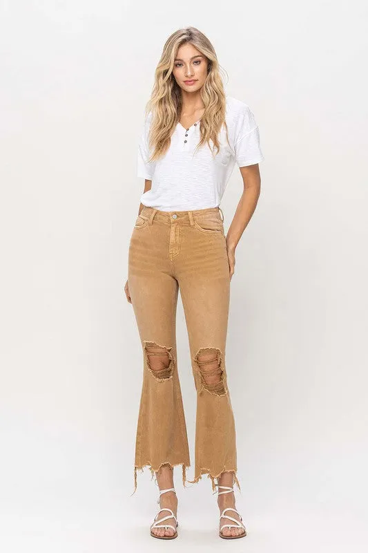 Mustard High Rise Distressed Vervet Jeans