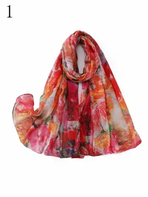 MYP030  Starry sky fringed printed scarf thin floral floral floral