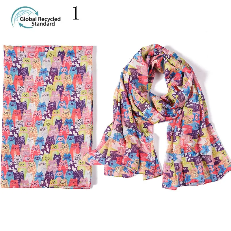 MYP039  Animal striped floral fashion printed scarf