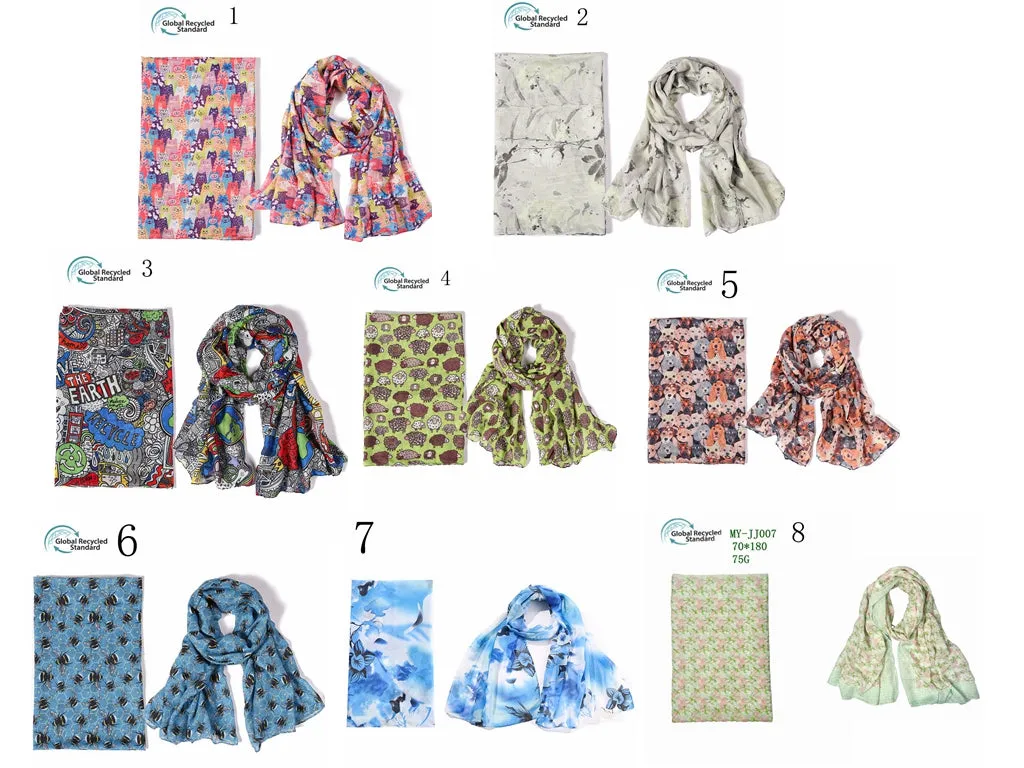 MYP039  Animal striped floral fashion printed scarf