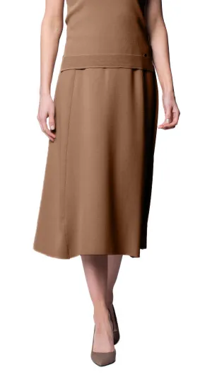 Natalie A-Line Midi Skirt - Mocha