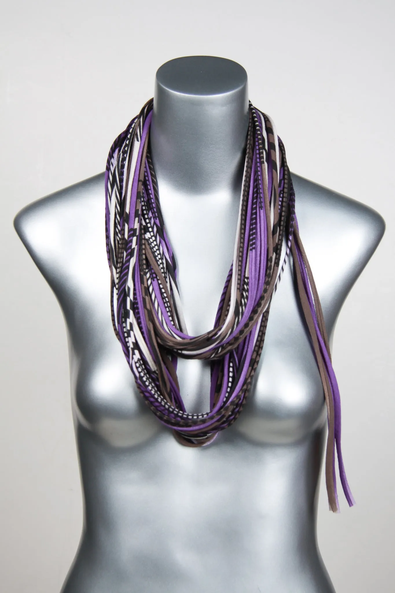 Necklush Infinity Scarf / Purple Brown & Black / Unisex