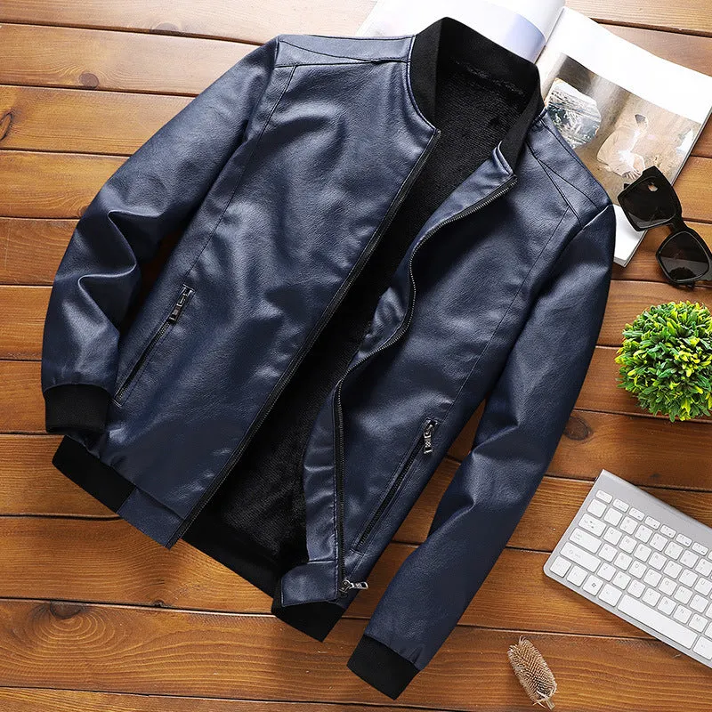 New Leather Coat Men's Spring And Autumn Style Fashion Casual Handsome Top Jacket Men