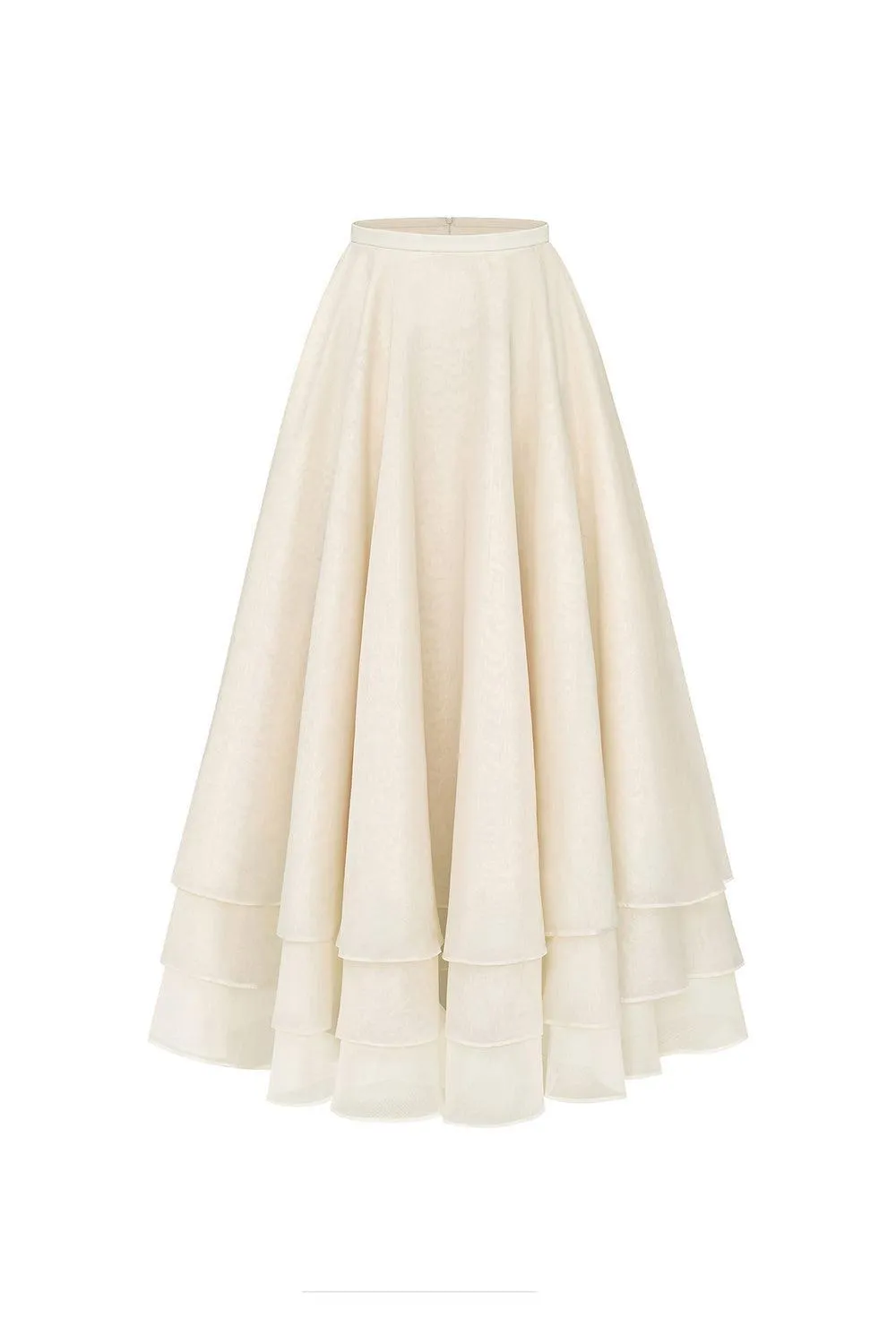 Orsola Layered Draped Rayon Midi Skirt