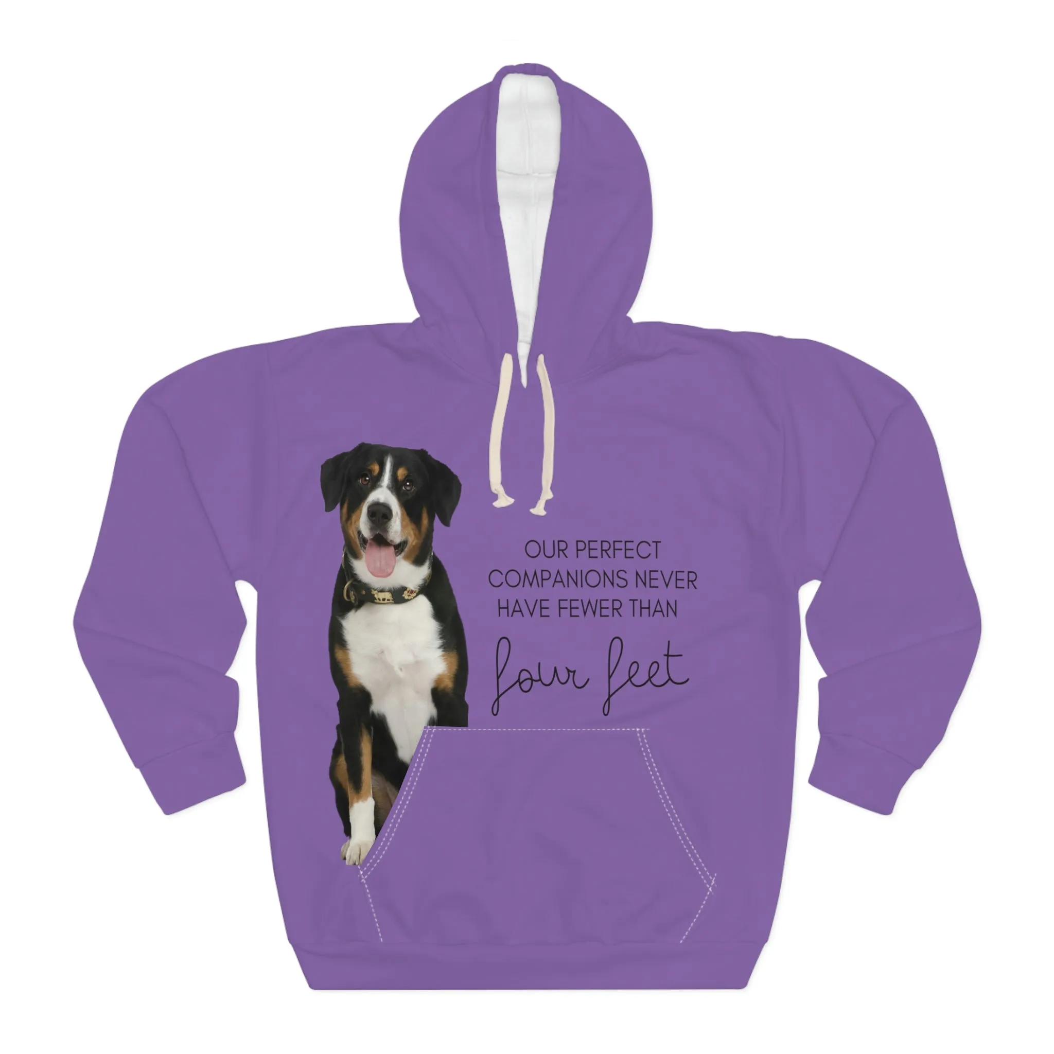 our perfect companions never have fewer than four feet dog POD Unisex Pullover Hoodie (AOP)