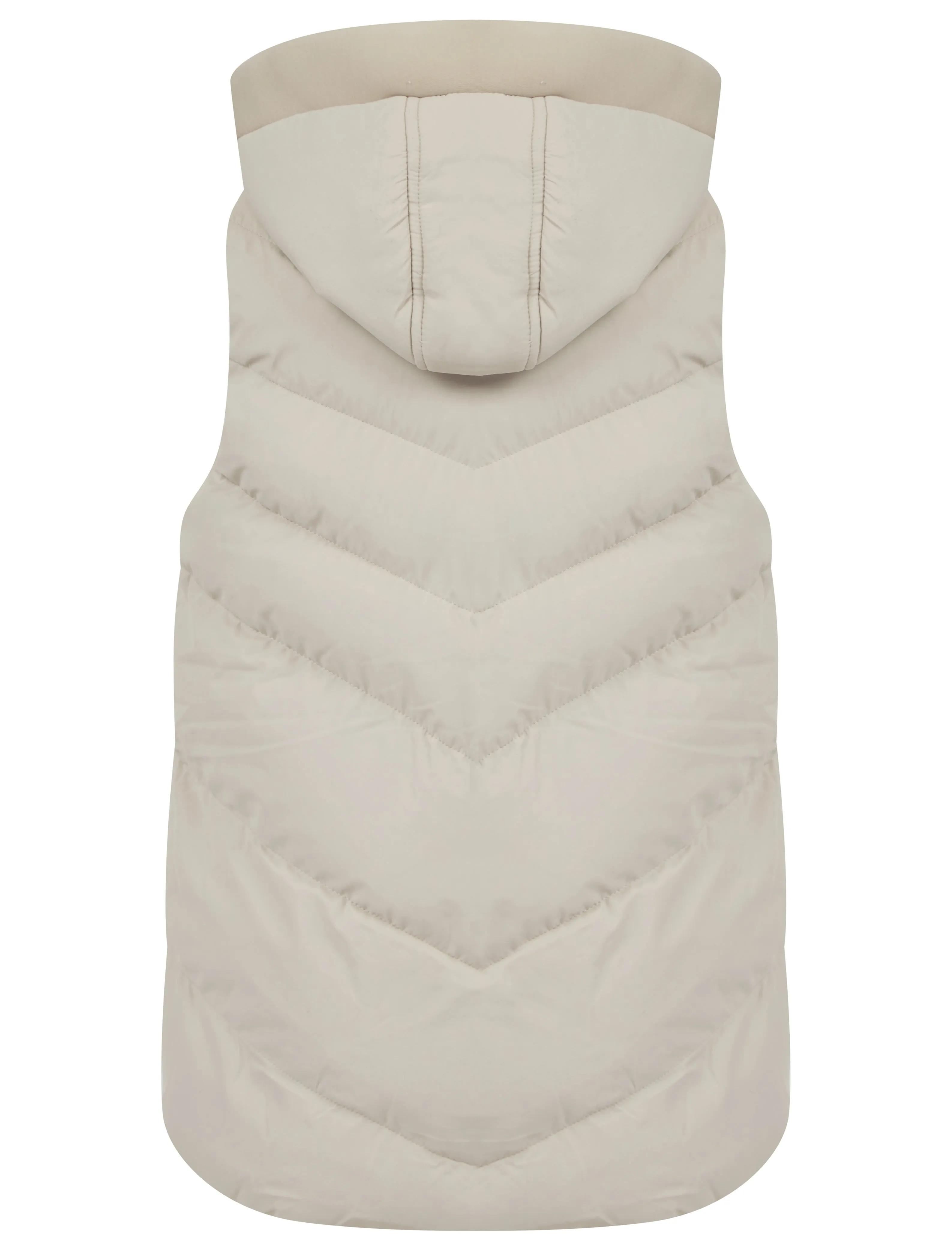 OYSTER QUILTED PADDED HOODED PUFFER GILET