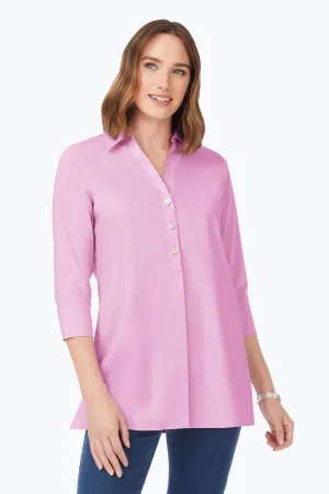 Pamela Stretch No Iron 3/4 Sleeve Tunic, Orchid Bouquet