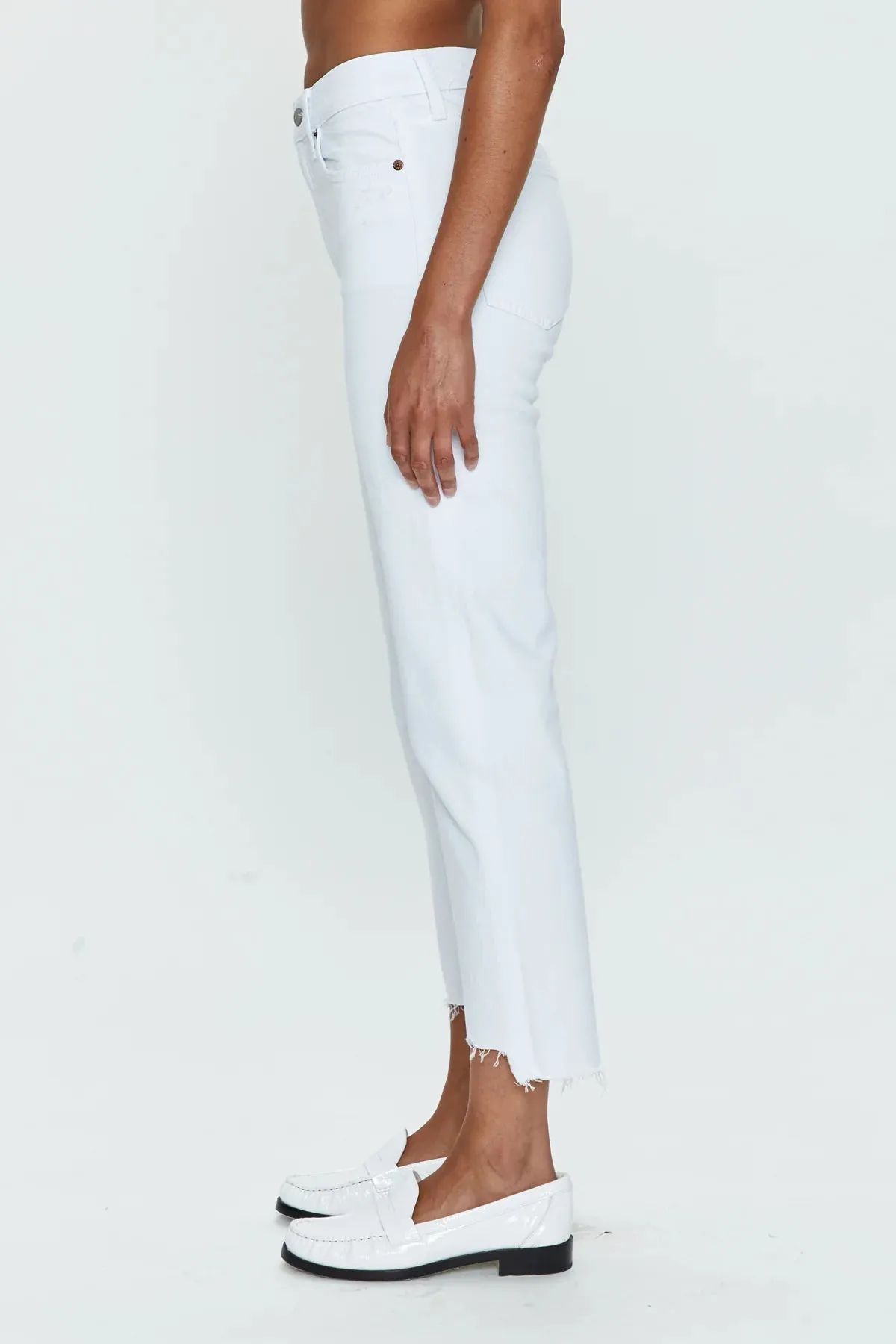 Pistola High Rise Straight Jeans: White Vintage