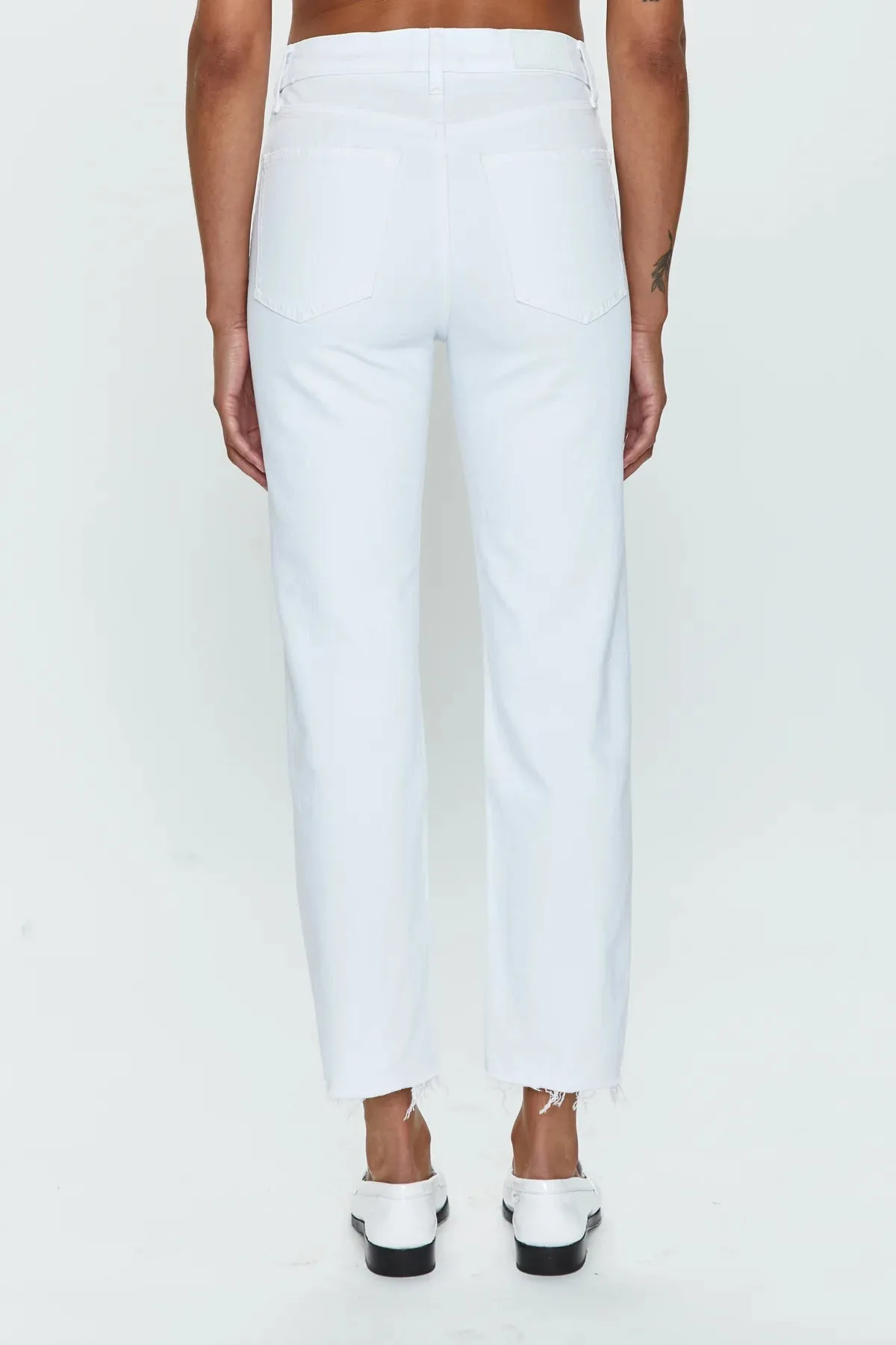 Pistola High Rise Straight Jeans: White Vintage