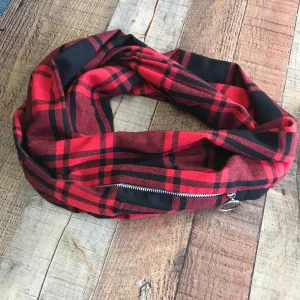 Pocket Infinity Scarf-Buffalo Plaid