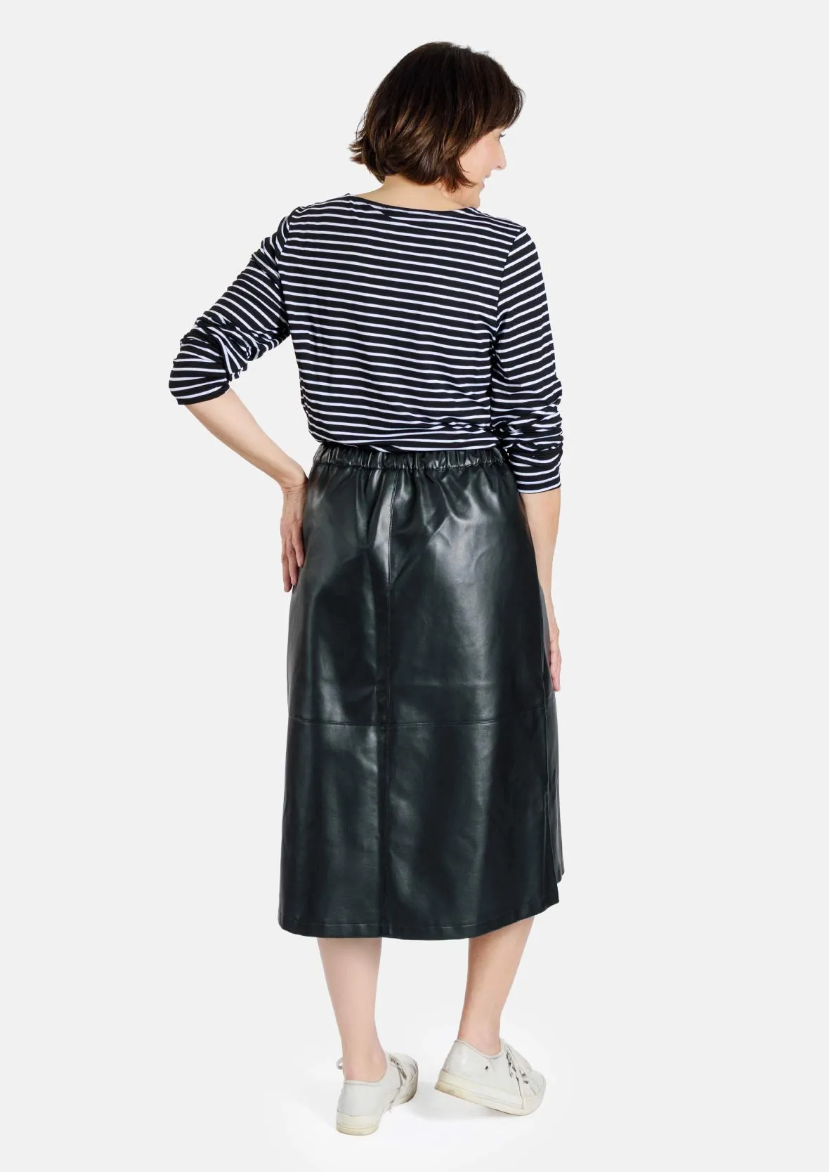 PU Leather Midi Skirt