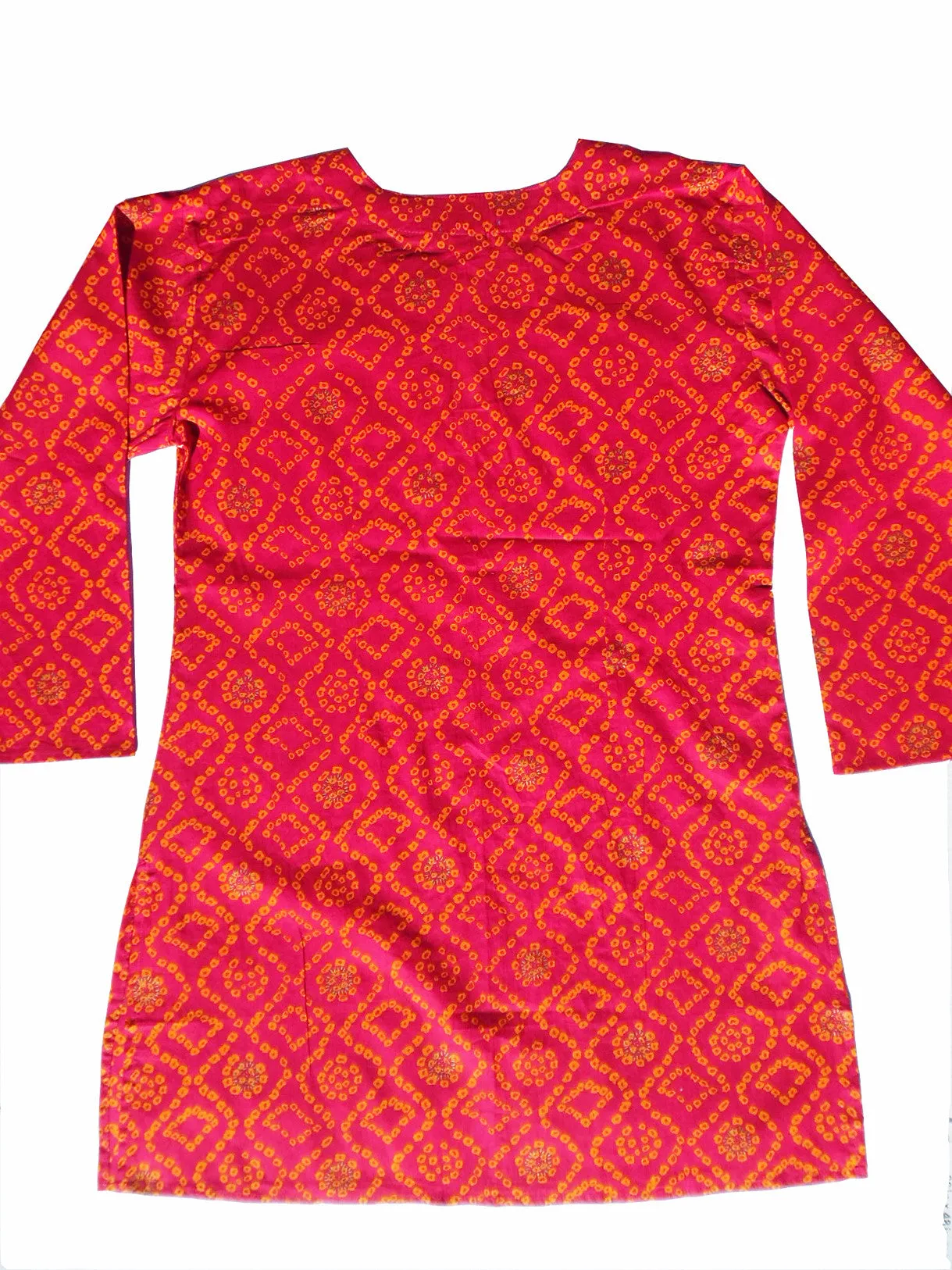 Raja Cotton Tunic Fuchsia Orange Tie Dye