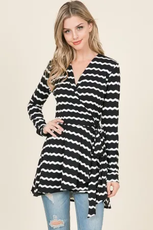 REB126 - STRIPE WRAP TOP