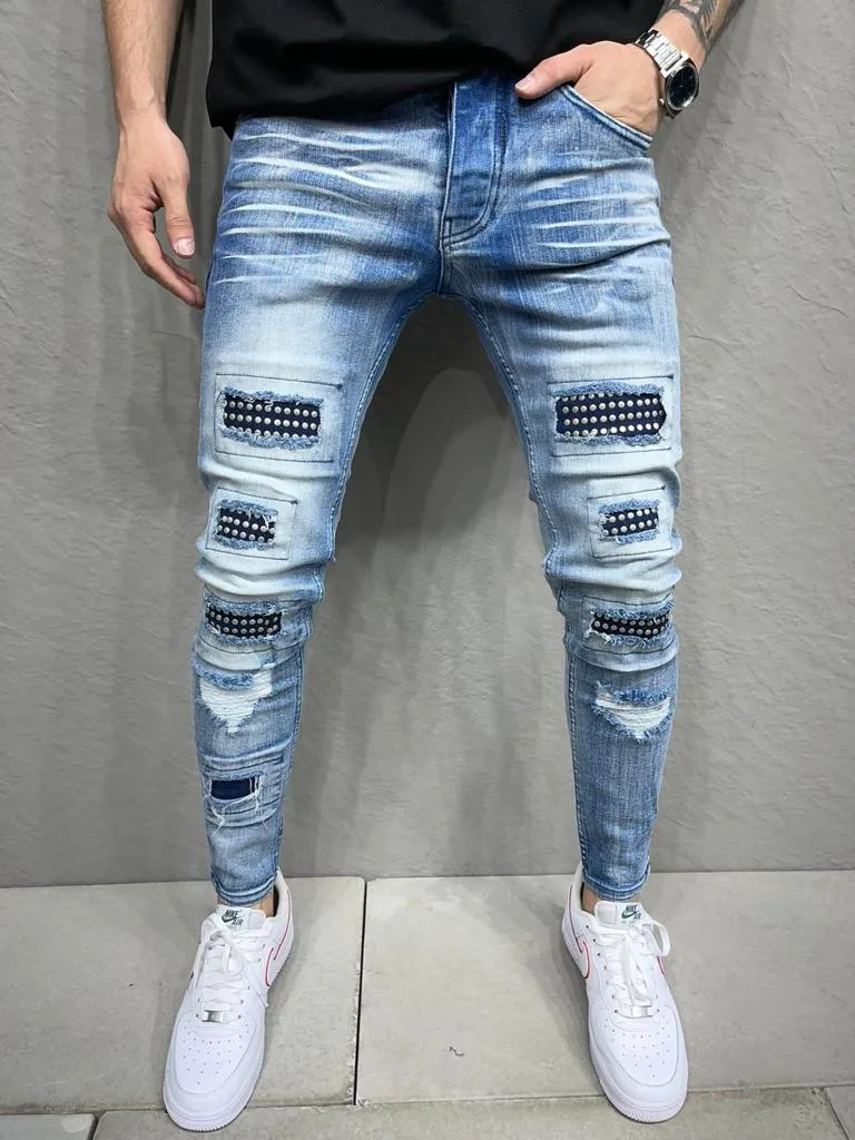 Redo Skinny Ankle Jeans - StoneWashed Blue Y5