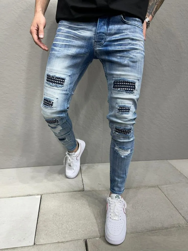 Redo Skinny Ankle Jeans - StoneWashed Blue Y5