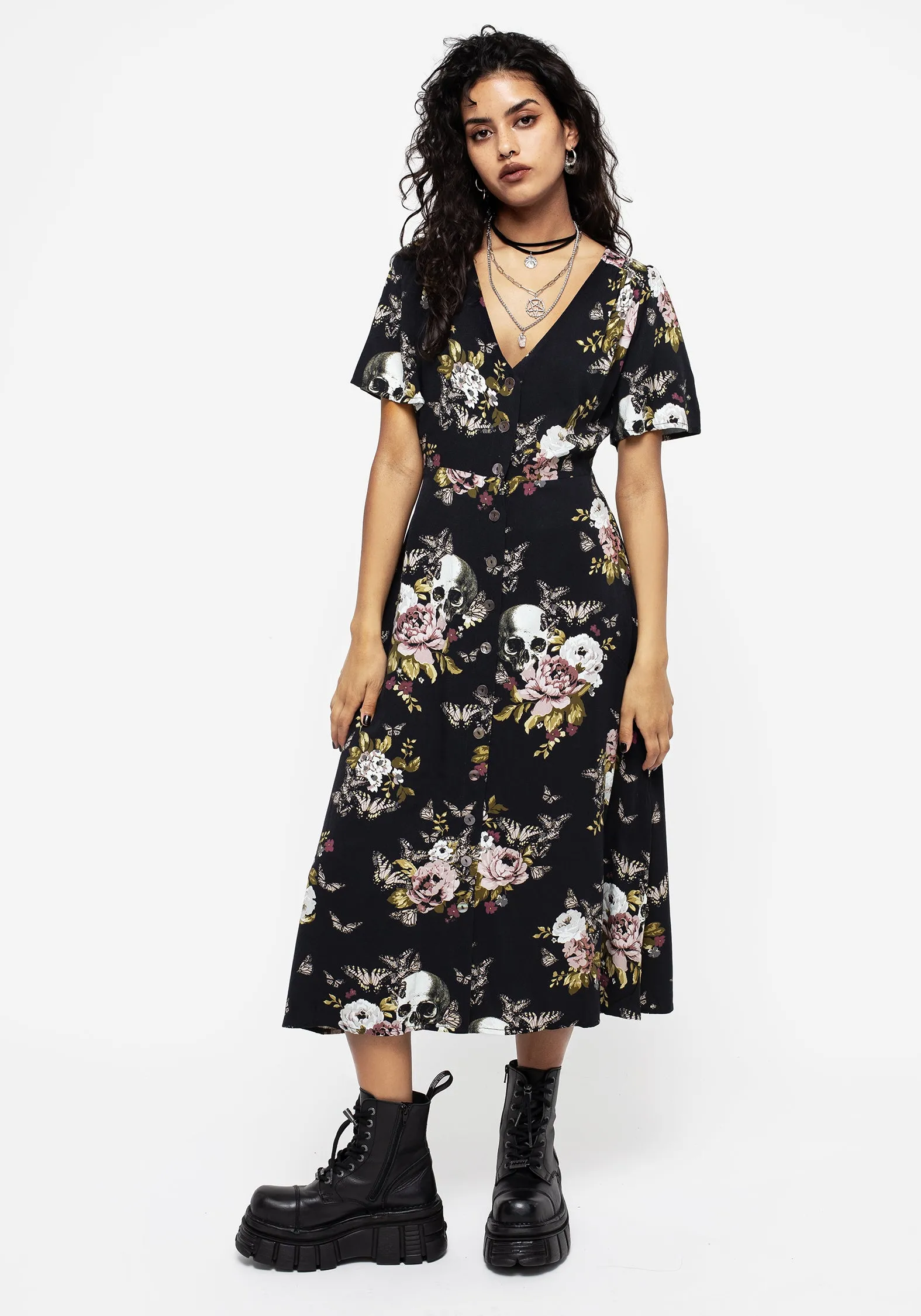 Revival Floral Button Up Midi Dress