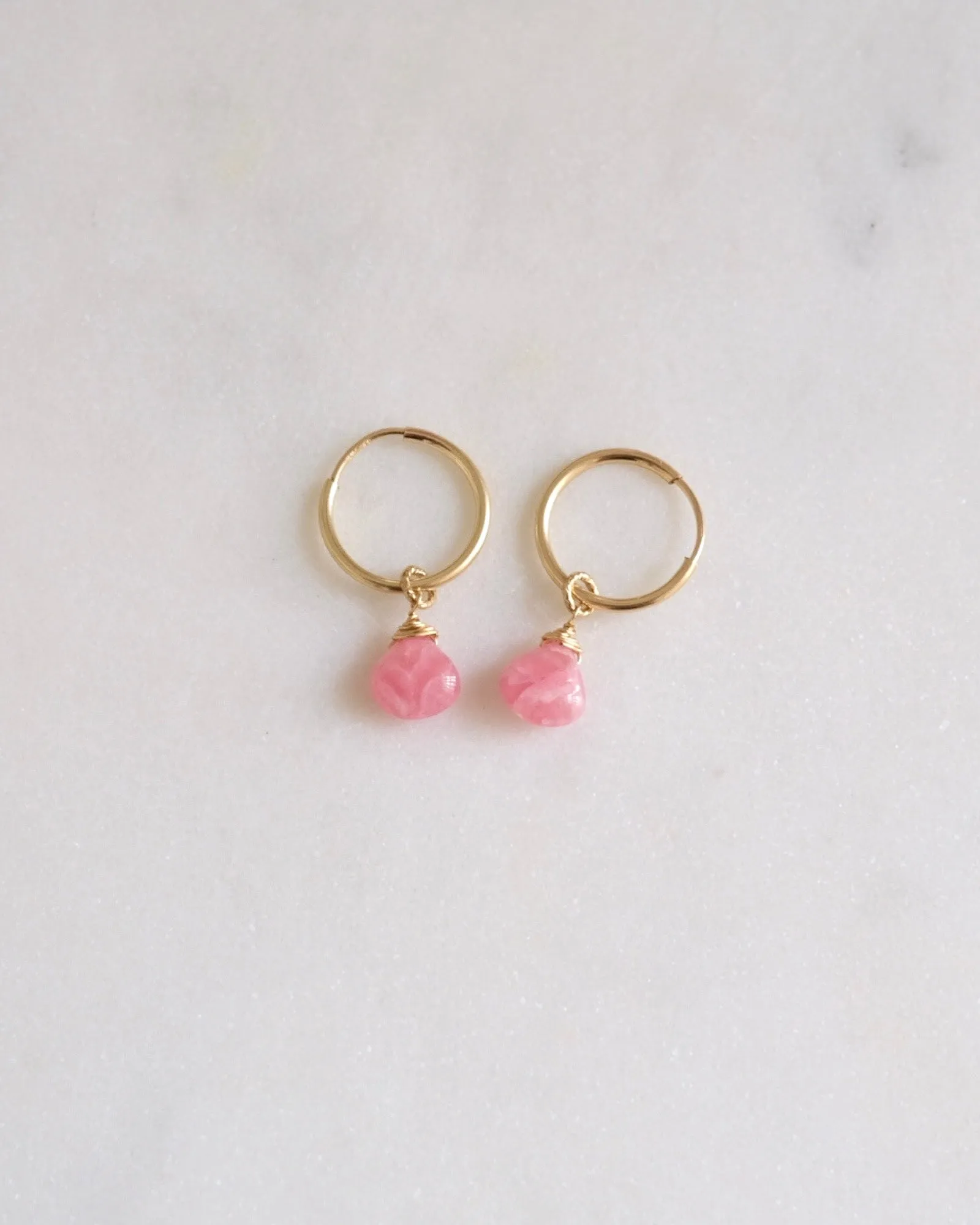 Rhodochrosite Infinity Hoops