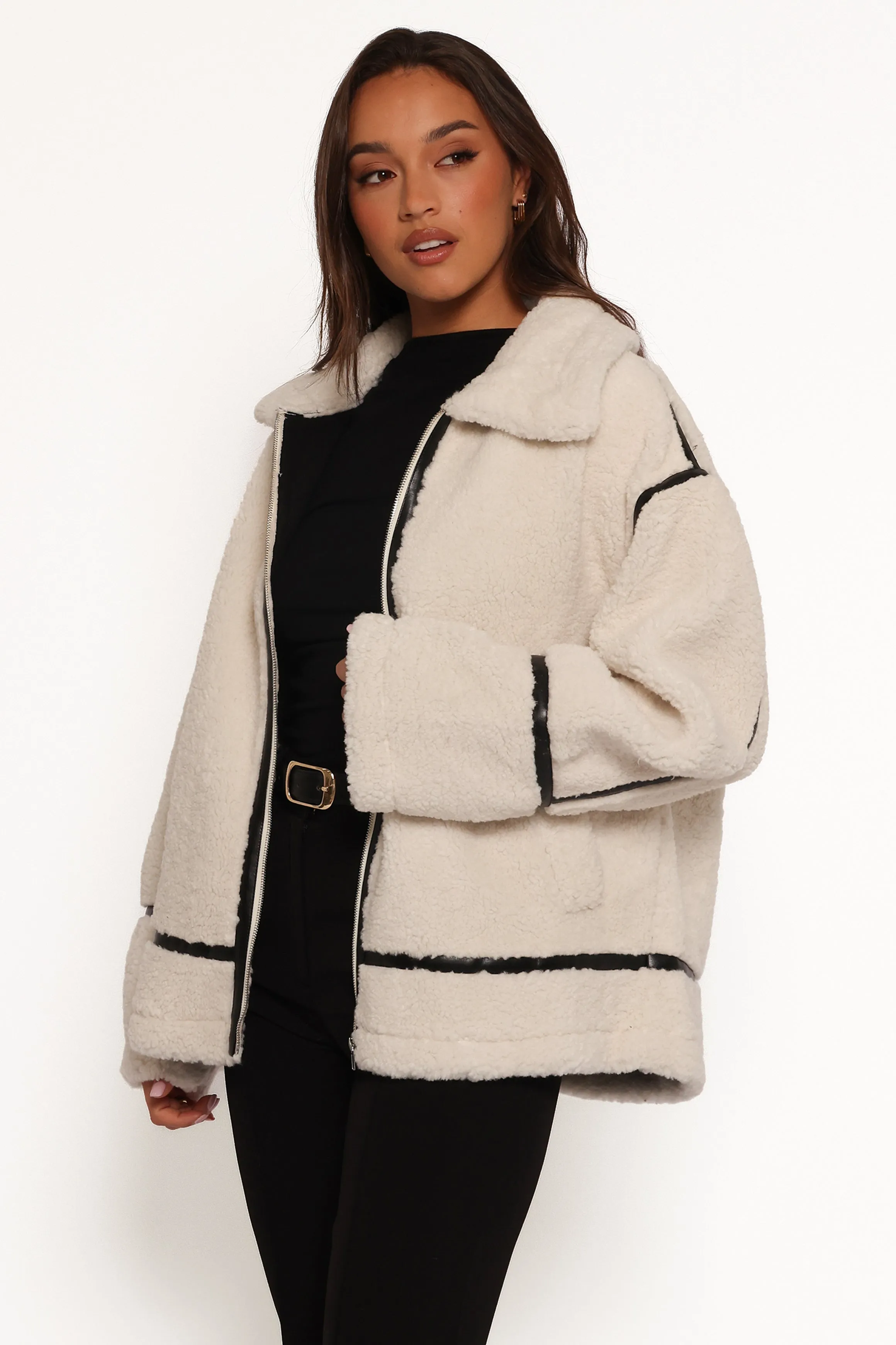 Ricki Faux Sherling Jacket - White