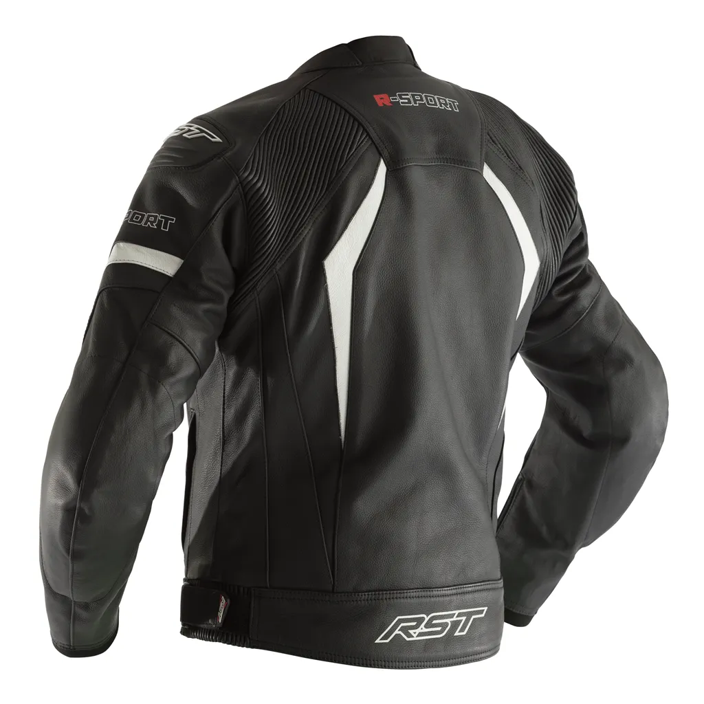 RST R-Sport Leather Jacket - Black / White