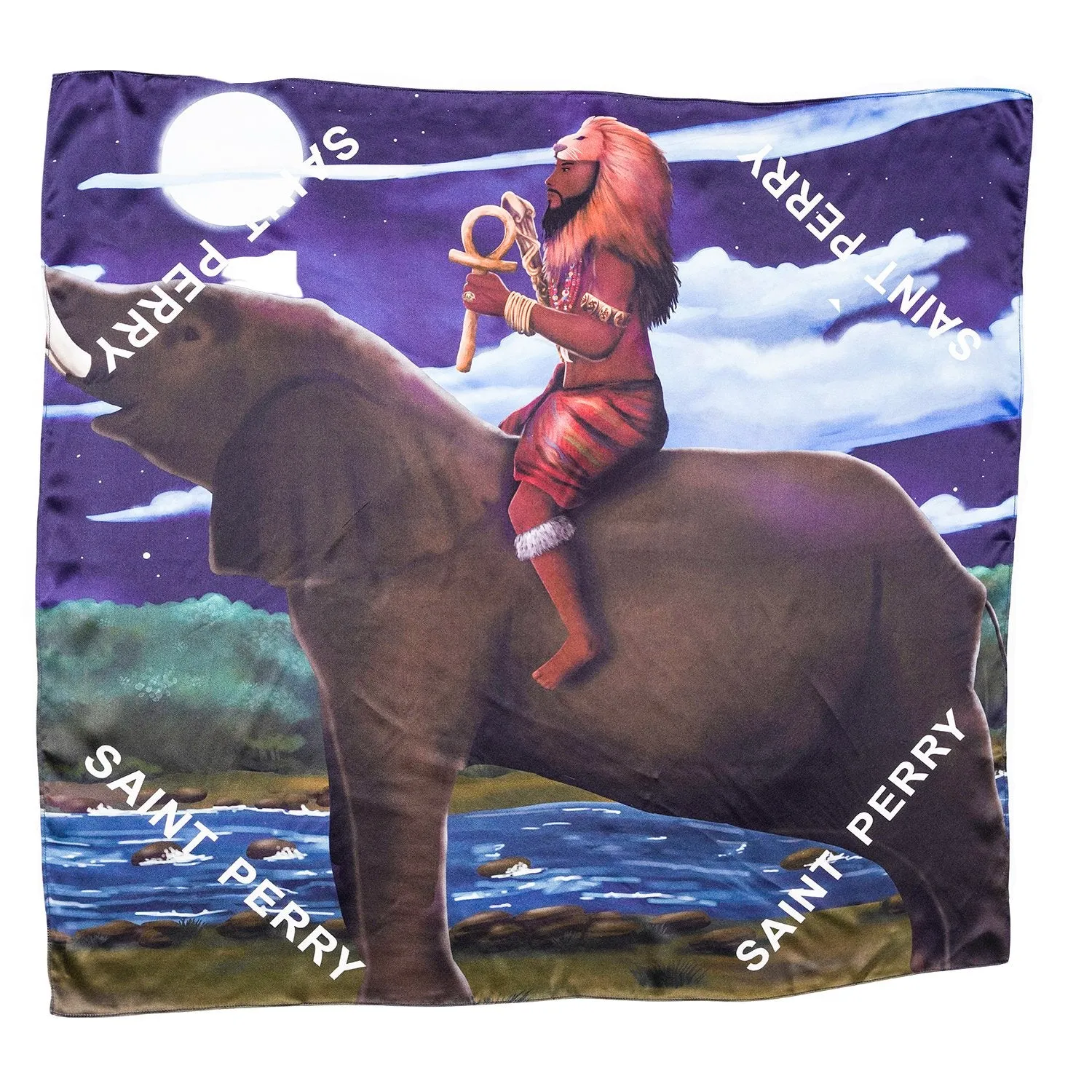 Scarf - Afrocentric King Riding Elephant