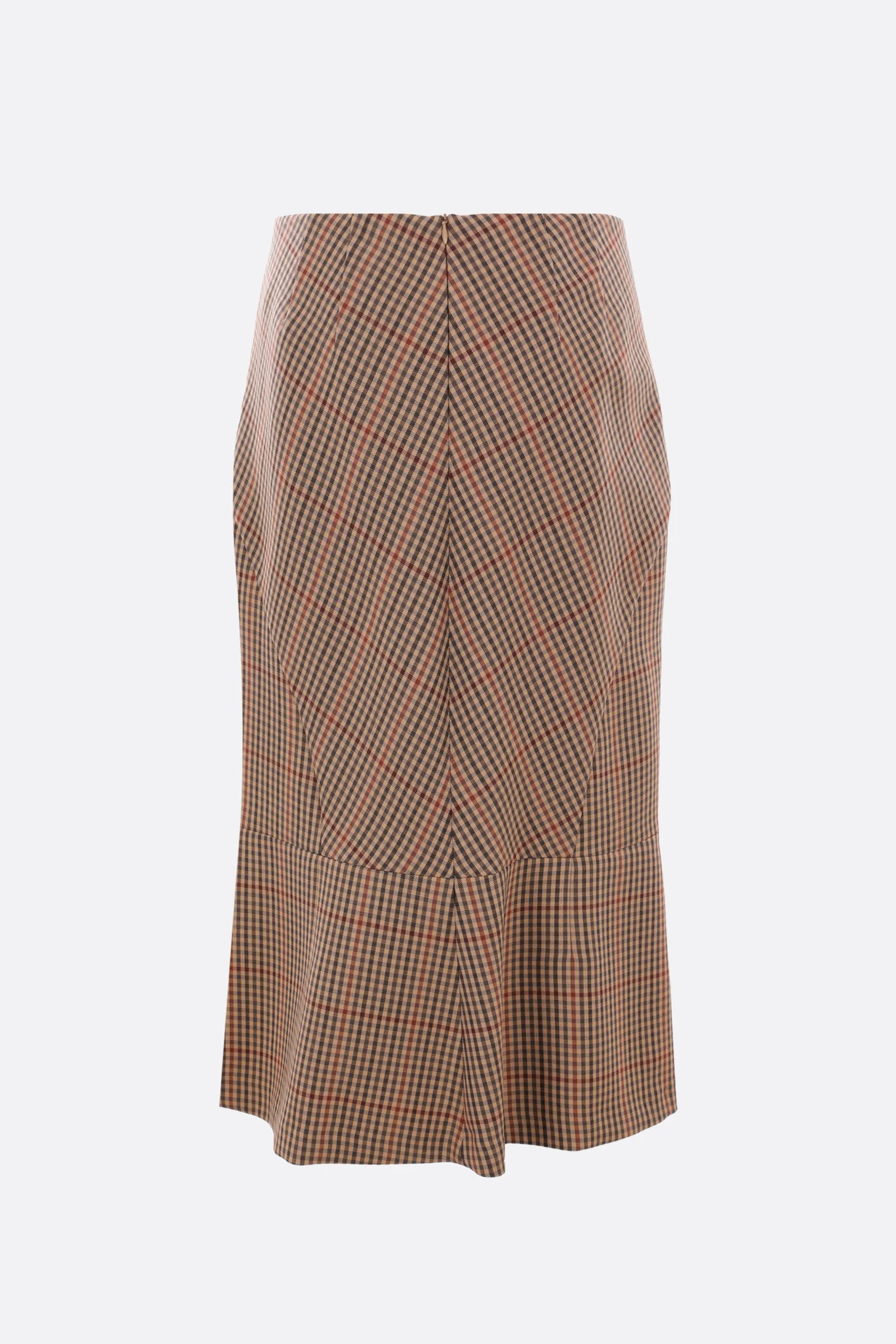 Sibyl check wool midi skirt