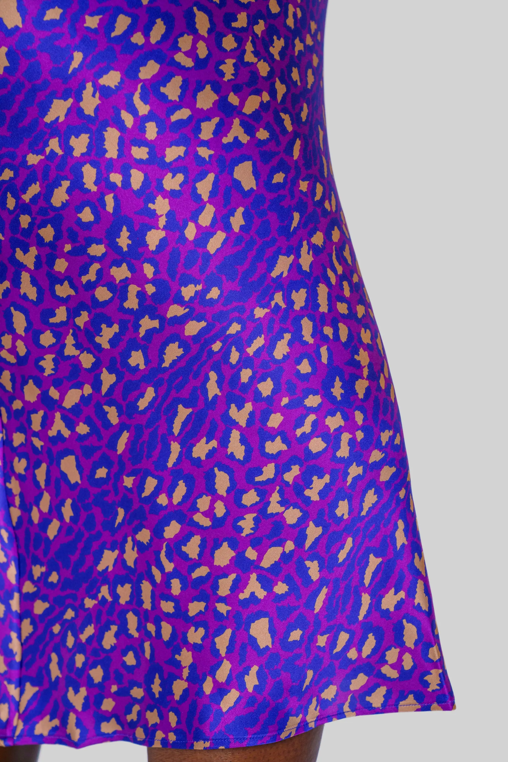 SIENA SLIP SKIRT - Purple Leopard