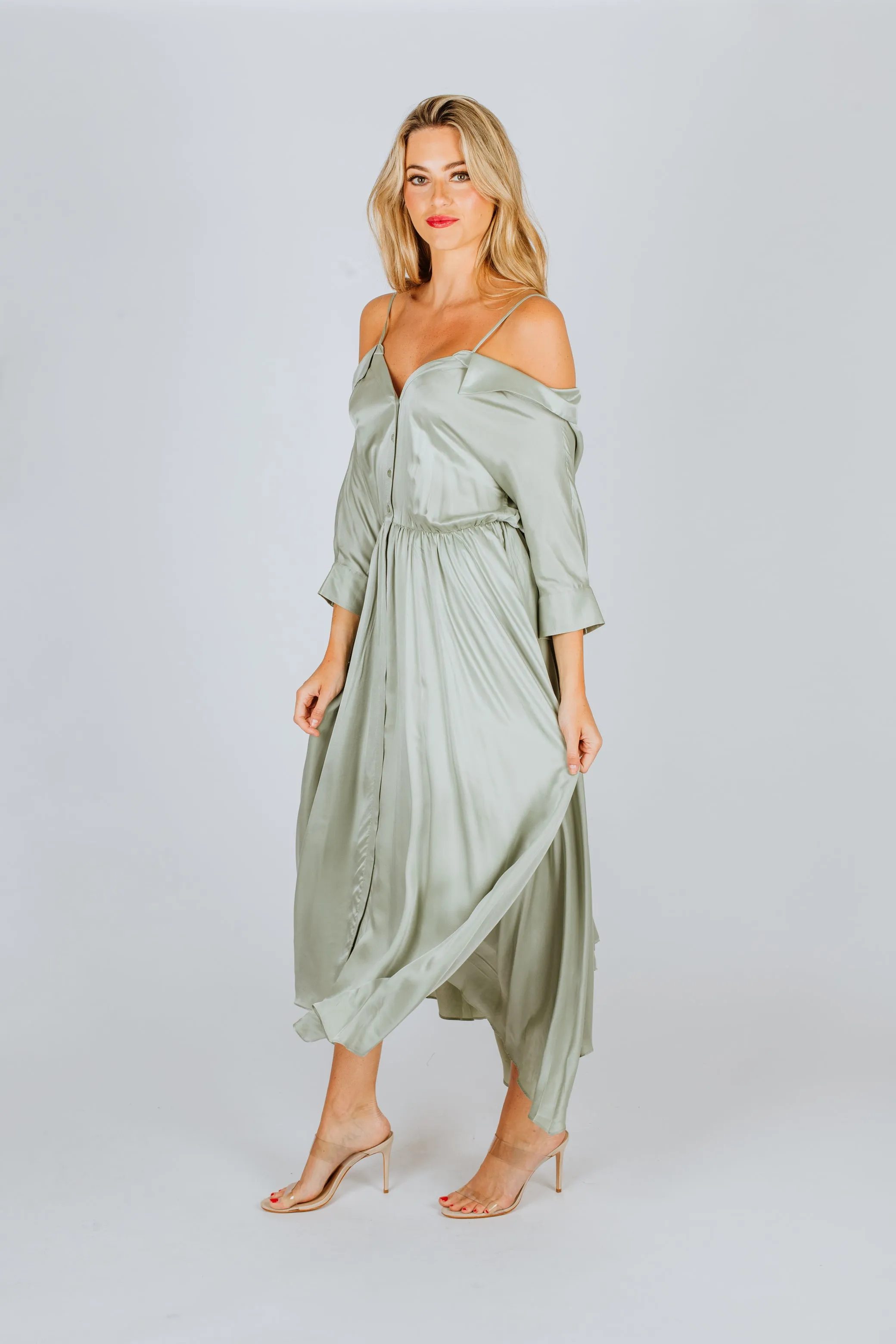 Simkhai Kiari Midi Dress Basil