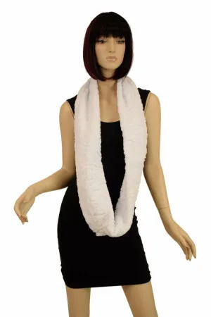 Snowdrift White Minky Infinity Scarf